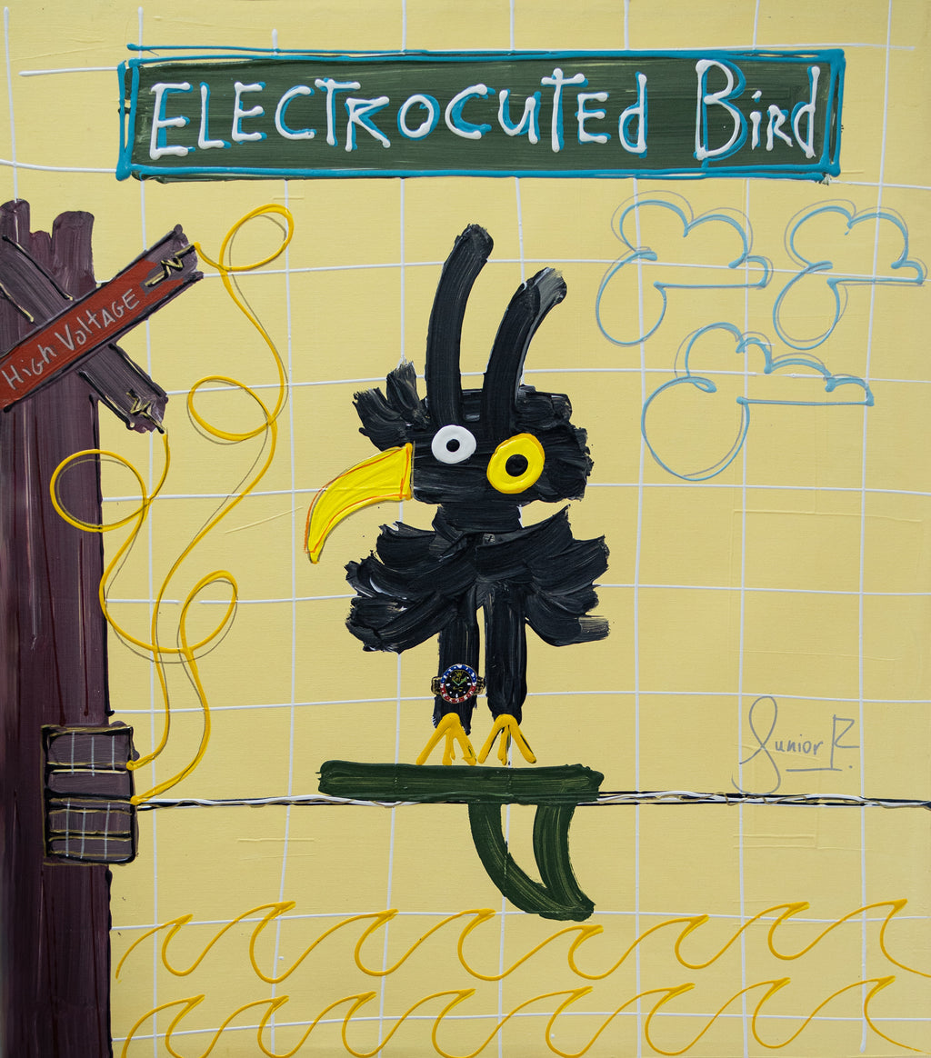 Electrocuted bird