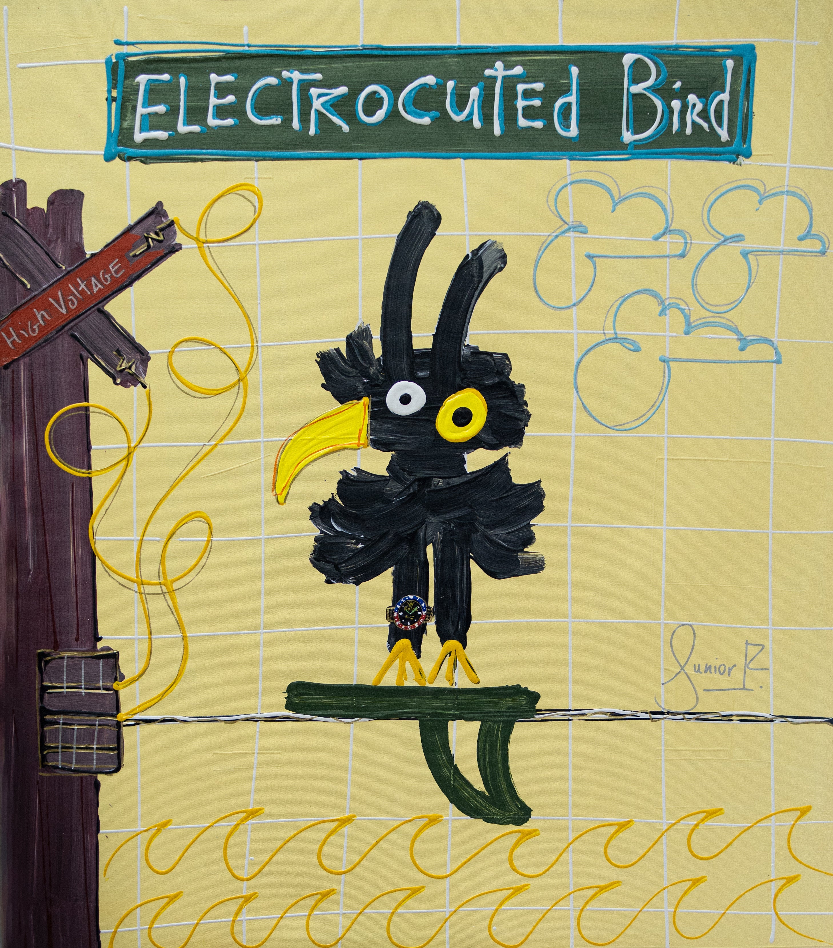 Electrocuted bird
