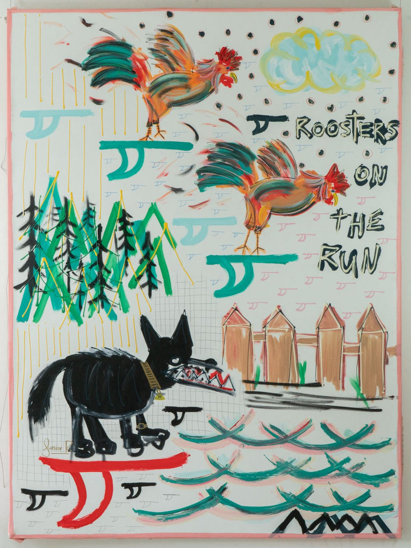 Rooster on the run